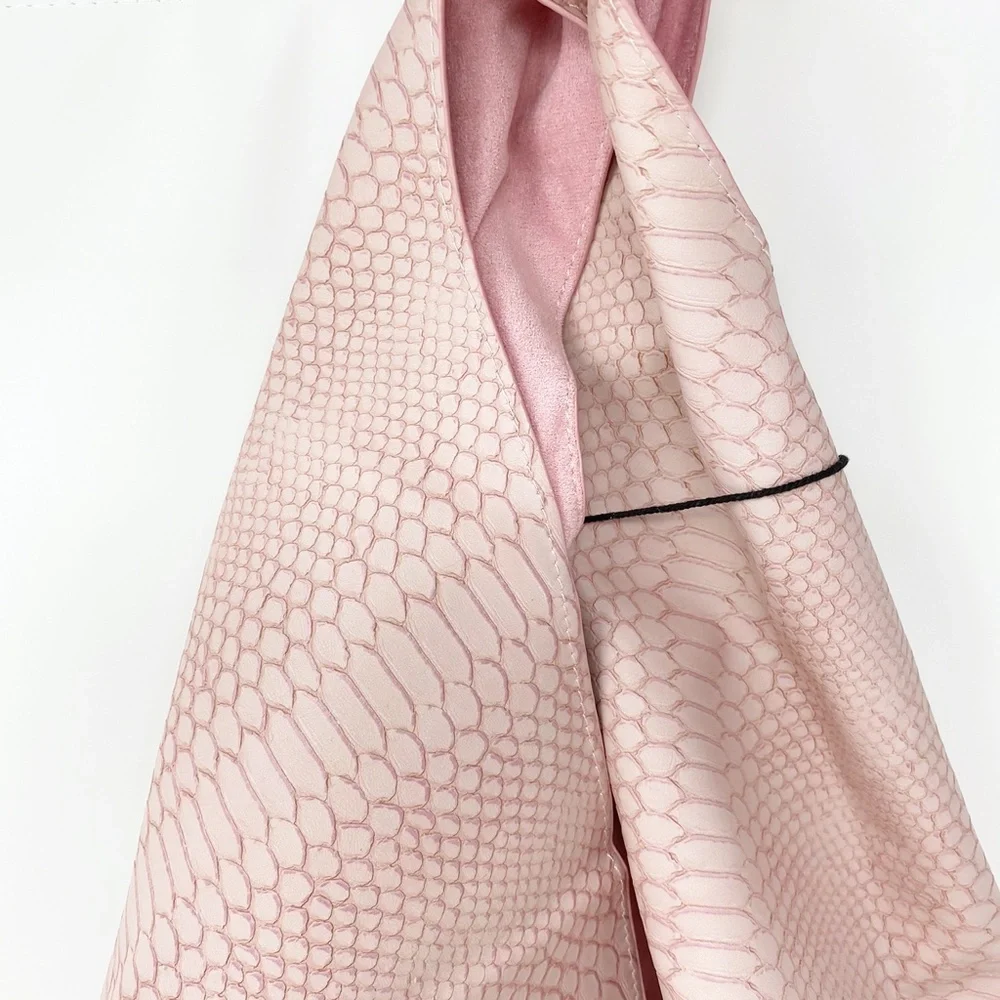 Air Pompon Pink Textured Hobo Bag